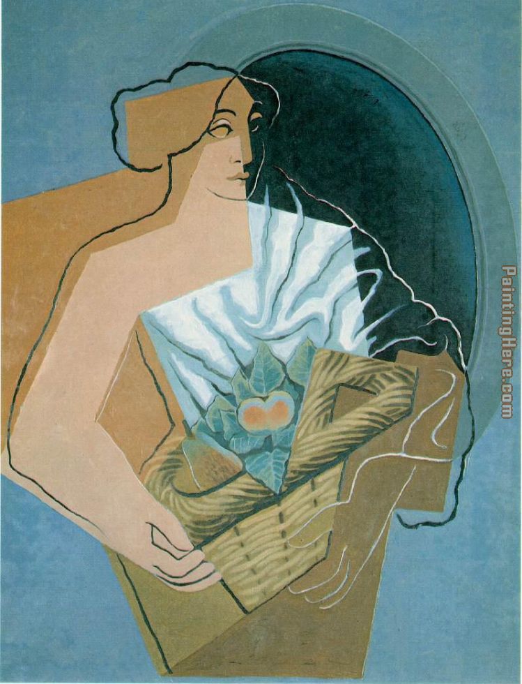 Woman with a Basket painting - Juan Gris Woman with a Basket art painting